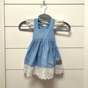Eleanor Rose 12 mo blue polka dot dress